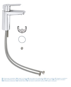 Robinet baie GROHE BauEdge, crom, economisire apa, inaltime 15cm - Img 2