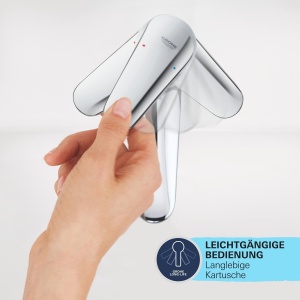 Robinet baie GROHE StartEdge, crom, 15cm, design modern, instalare usoara - Img 6