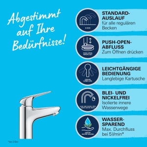 Robinet baie GROHE Swift, crom, 16cm, cu sistem de economisire a apei - Img 4