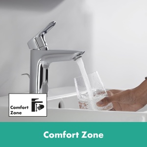 Robinet baie hansgrohe Logis 71107000, crom, EcoSmart, inaltime 93 mm - Img 9