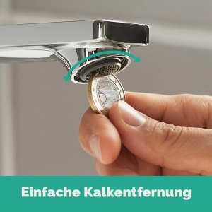 Robinet baie hansgrohe Rebris E, crom, economisire apa, inaltime 84 mm - Img 3