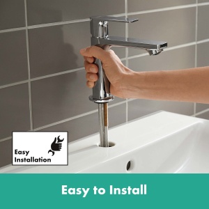 Robinet baie hansgrohe Rebris E, crom, inaltime 109 mm, EcoSmart - Img 7