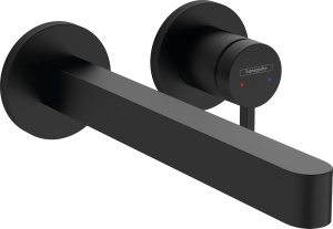 Robinet de baie hansgrohe Finoris, montare pe perete, mat negru, 228 mm