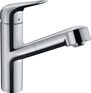 Robinet de bucatarie hansgrohe Focus M42, crom, cu dus retractabil, 150 mm