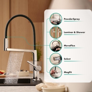 Robinet de bucatarie hansgrohe Talis Select M54, 3 straluciri, crom, inaltime 210 mm - Img 2