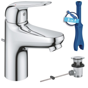 Robinet pentru chiuveta GROHE Swift, crom, 16 cm, economisire apa