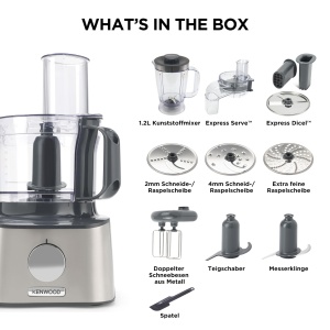 Robot de bucatarie compact Kenwood MultiPro FDM304SS 800W argintiu accesorii multifunctionale - Img 6