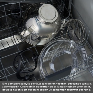 Robot de bucatarie Karaca Pro Artisan Timer 1600W 57L Rosu - Img 8