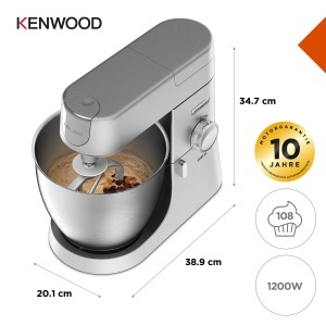 Robot de bucatarie Kenwood Chef XL KVL4100S, 6.7L, 1200W, argintiu - Img 3