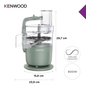 Robot de bucatarie Kenwood MultiPro Compact FDP23.380, 600 ml, cu sistem Express Serve, Verde - Img 5