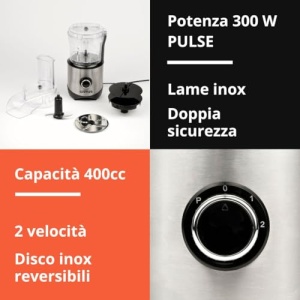 Robot de bucatarie multifunctional G3 Ferrari G20158, 300W, 400 ml, 2 viteze - Img 2