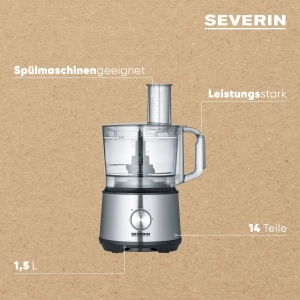 Robot de bucatarie multifunctional Severin KM 3892 1200 W inox-negru accesorii incluse - Img 5