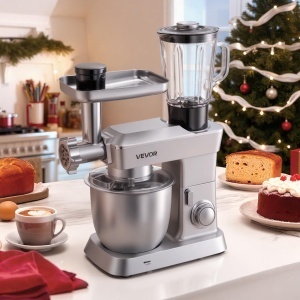 Robot de bucatarie multifunctional VEVOR 1300W bol inox 43L blender 15L 6 viteze - Img 8