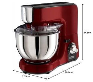 Robot de bucatarie Russell Hobbs Multi [Masina de framantat si mixer / tocator din sticla de 1,5 l] Desire Red (3 instrumente de amestecare, bol de amestecare din otel inoxidabil 2,5 kg amestecare / 2 kg aluat de drojdie) Agitator planetar 23480-56 - Img 7