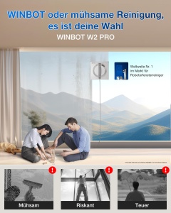 Robot de curatenie ECOVACS WINBOT W2 PRO, 3 duze, sistem de protectie 10 trepte, alb - Img 2