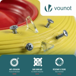 Roda pentru carucior VOUNOT 4.804.00-8, Pannensicher, Galben, 210 kg - Img 5