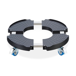 Rola pentru plante Relaxdays, extensibila, 40-57,5 cm, max. 200 kg, gri inchis