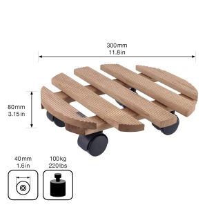 Rola pentru plante WAGNER COUNTRY, 30 cm, din lemn masiv, capacitate 100 kg - Img 2