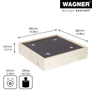 Rola pentru plante WAGNER Maxigrip 38 x 38 cm, din lemn, 200 kg - Img 3
