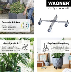 Rola pentru plante WAGNER Sun City Basic, 32-46 cm, 100 kg, 4 roti - Img 4