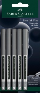 Roller cu Cerneala Faber-Castell Free Ink, 0.7 mm, Set 5 Bucati