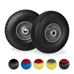 Roti pentru carucior Relaxdays 3.00-4, set 2 bucati, pannensigur, 100 kg, diverse culori