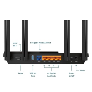 Router Wi-Fi TP-Link Archer AX55, 2402 Mbits, 4 porturi LAN, USB 3.0 - Img 6