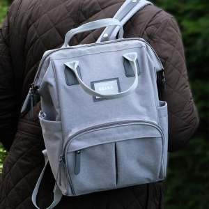 Rucsac multifunctional pentru schimbat scutece Beaba Wellington capacitate mare gri melanj - Img 5