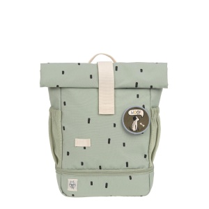 Rucsac pentru gradinita LASSIG Rucsac pentru copii Rolltop cu curea de piept hidrofug, 11 litri/Mini Rucsac Rolltop Happy Prints Olive - Img 7
