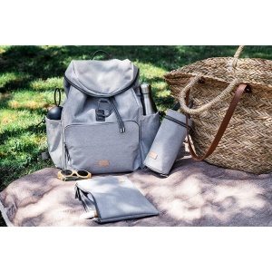 Rucsac pentru scutece Beaba Vancouver, capacitate 22 l, culoare gri deschis - Img 3