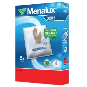 Sac aspirator Menalux 3201 pentru Nilfisk, set 5 bucati, cu motorfilter, performanta ridicata