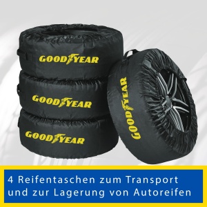Sac pentru transport si depozitare anvelope Goodyear, 4 bucati, 600D, negru - Img 2
