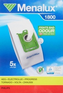 Sacii de aspirator Menalux 1800, set 5 bucati, Duraflow Fresh, anti-miros
