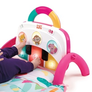 Saltea de joaca Bright Starts 4-in-1 Groovin Kicks, Muzica, Lumini, 5 Jucarii - Img 5