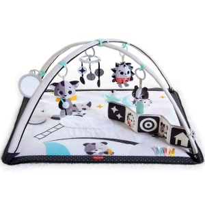 Saltea de joaca pentru bebelusi Tiny Love Black White Gymini, 2-in-1, 18 activitati