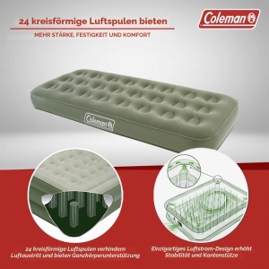 Saltea gonflabila Coleman Comfort Single, 188 x 85 cm, 148 kg, verde - Img 5