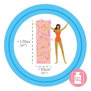 Saltea gonflabila Intex 171x53x15 cm, 100 kg, roz cu glitter - Img 2