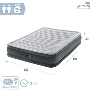 Saltea gonflabila Intex Full Comfort-Plush 137x191 cm, cu pompa electrica 220-240 V - Img 4
