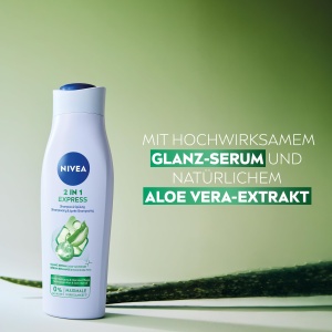 Sampon si Balsam 2in1 NIVEA, 400 ml, cu Aloe Vera si Ser de Stralucire - Img 2