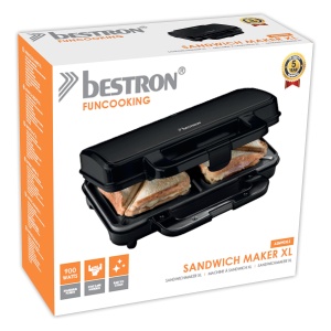 Sandwich maker Bestron ASM90XLZ, 900W, 2 sandwich-uri, negru mat - Img 5