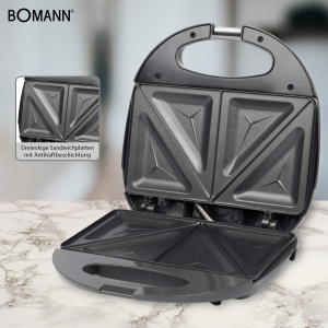 Sandwich Maker Bomann ST 5016 CB 750W Placi Antiaderente Gri - Img 3