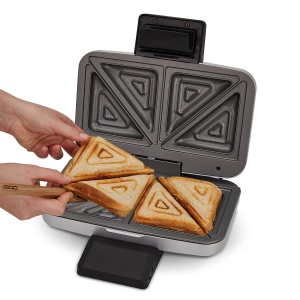 Sandwich maker Cloer 6259 900 W pentru 2 paine prajita impartite in diagonala paine prajita americana umpluturi XXL argintiu - Img 9