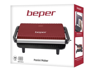 Sandwich maker pentru prajitor de paine BEPER P101TOS002 850W placa antiaderenta maner termoizolant rosu - Img 7