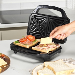 Sandwich Maker Salter EK2017TFVDE, 900W, Antihaft, Capacitate 2 Sandwichuri - Img 4