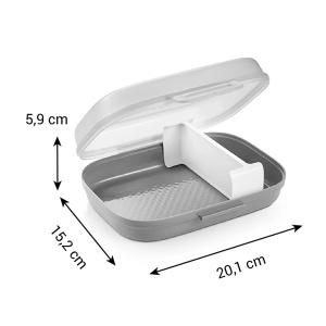 Sandwichbox Tescoma 4FOOD cu Trennwand, plastic reciclat, 15,2 x 20,1 cm - Img 5
