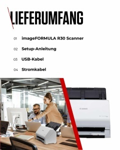 Scanner documente Canon imageFORMULA R30, Duplex, 60 coli, OCR, USB - Img 7