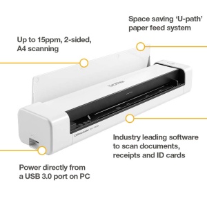 Scanner mobil Brother DS-740D, A4, 15 ppm, USB, Negru - Img 3