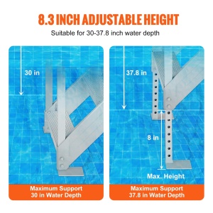 Scara de acces la apa VEVOR cu 4 trepte, 250 kg, din aluminiu, cu manere - Img 3