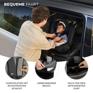 Scaun auto copii Kinderkraft XPEDITION2 i-Size 0-36 kg rotire 360deg Isofix negru - Img 10
