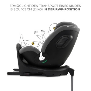 Scaun auto copii Kinderkraft XRIDER2 i-Size 0-25 kg 360deg rotativ Isofix Gri - Img 3